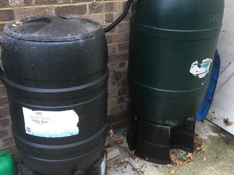 Two large water butts