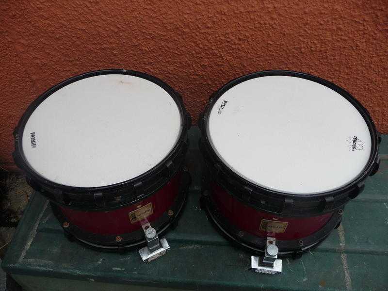 TWO LEGATO REMO MARCHING SNARE DRUMS