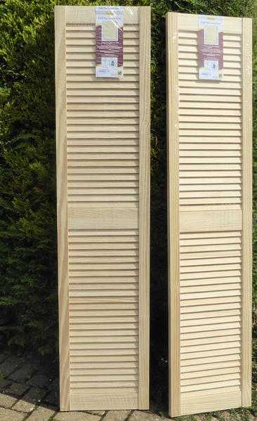 Two Louvre Door Pine Doors - each 1675mm x 380mm x 28mm