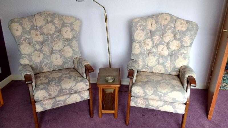 Two matching armchairs