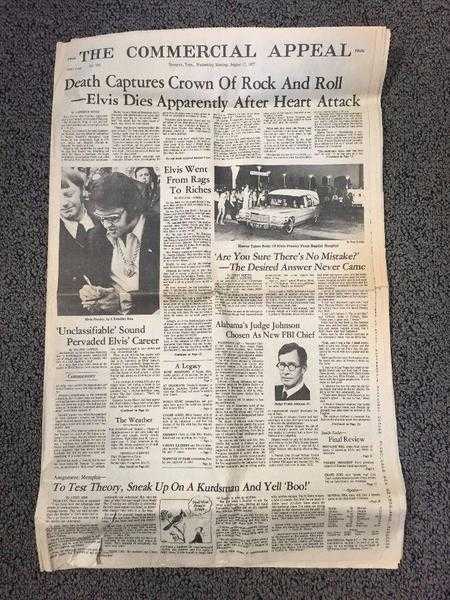 Two Original American Elvis Memorial Newspapers from the day after Elvis died