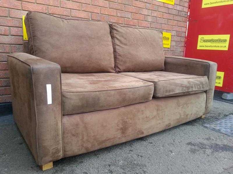 TWO SEATER SUEDE LEATHER SOFA  SLIM ARM 2 SOFA SEAT SOFA