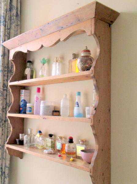Two sets of old pine shelves