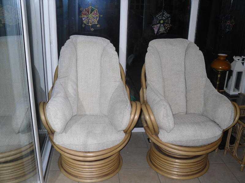 TWO  SWIVEL ROCKER CHAIRS