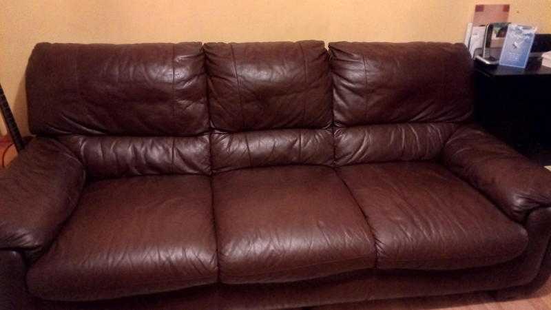 Two three seaters leather sofas