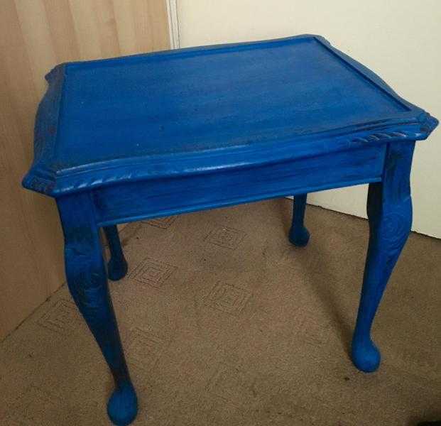 Two Upcycled blue coffee tables