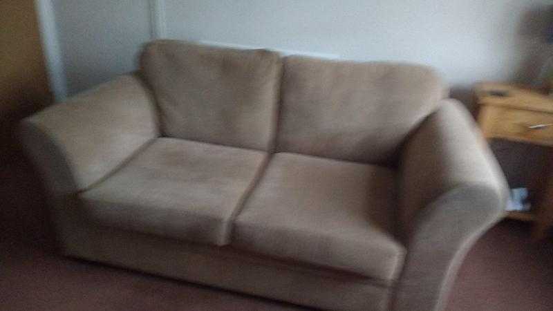 Two x 2 seater sofas. Mink draylon