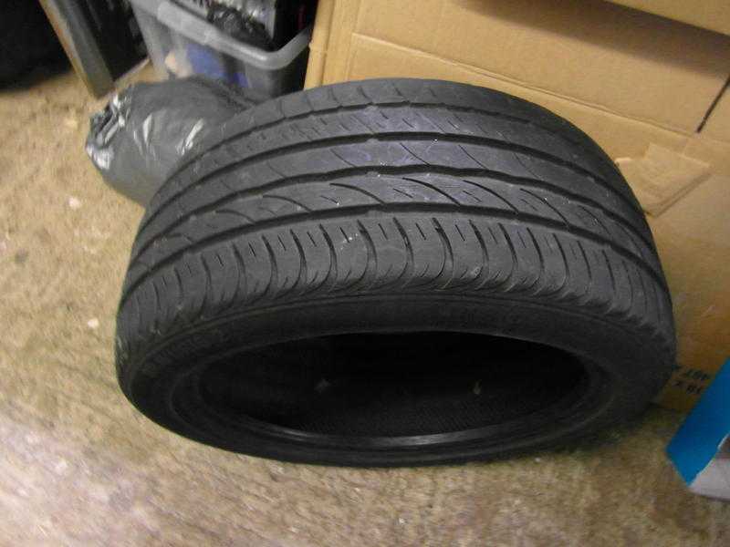 Tyres - 22545ZR17 91W Approx 5mm tread. 2156515 100H Approx 4 mm tread. 4 each