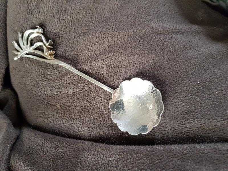 Unique artist designed amp crafted sterling silver teaspoon