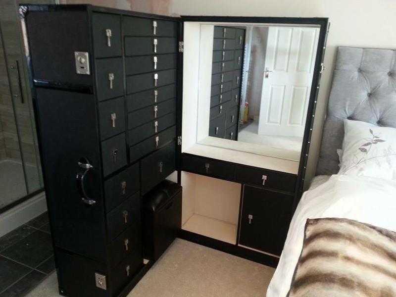 Unique Champagne dressing table with chest of drawer