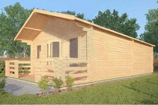 UNTREATED BETHERSDEN INTERLOCKING LOG CABIN - 5M X 8M