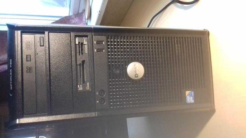 UPDATED DELL OPTIPLEX 780 TOWER  WITH DELL MONITOR WITH DELL SOUND BAR AND KEYBOARD AND A USB MOUSE