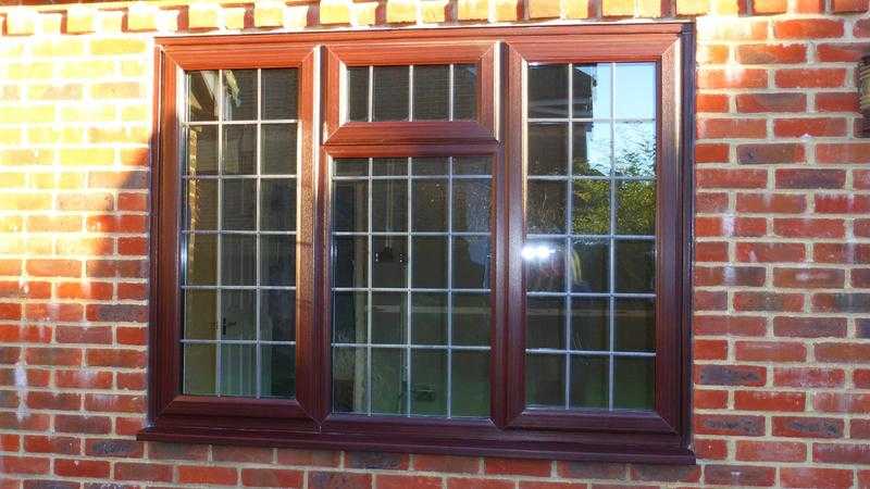 UPVC DOUBLE GLAZED WINDOW - MAHOGANY OUTSIDE - WHITE INSIDE