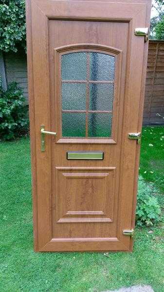 UPVC OAK EFFECT FRONT DOOR