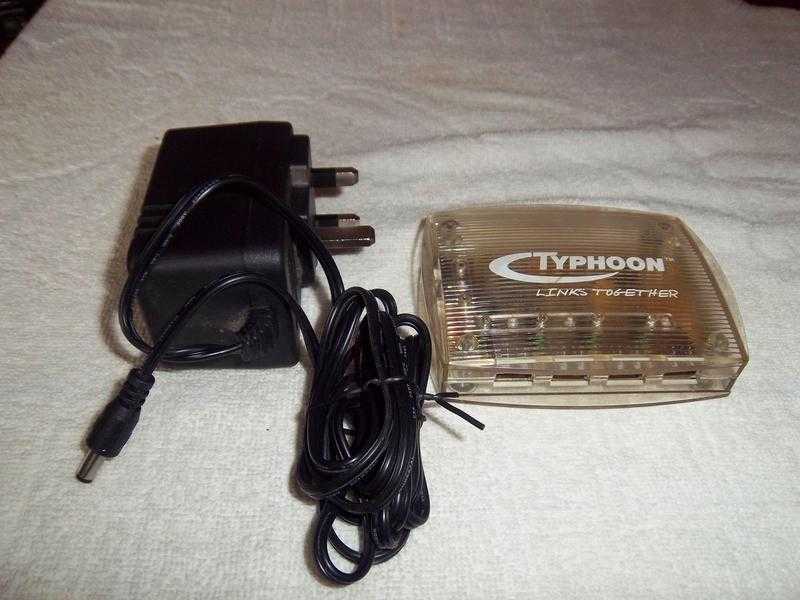 USB  2.0   4 Port Typhoon Hub With its own mains adaptor