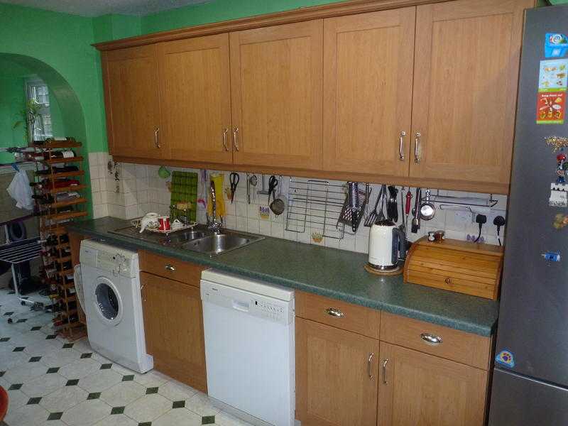 Used German manufactured, Beech effect Shaker style kitchen units