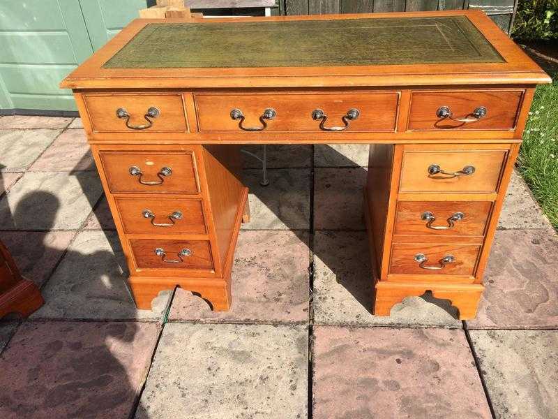 USED LEATHER TOP DESK