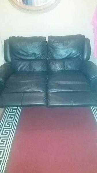 Used Sofa  set black 3 seat and 2 seat