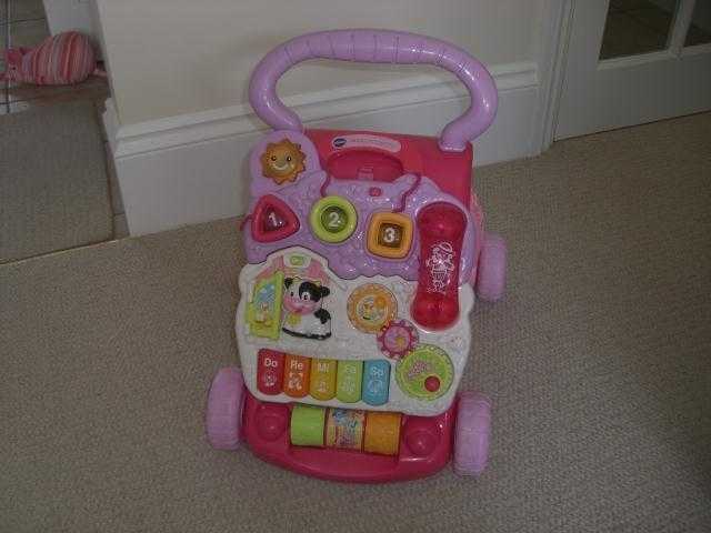 V Tech First Steps Baby Walker Pink