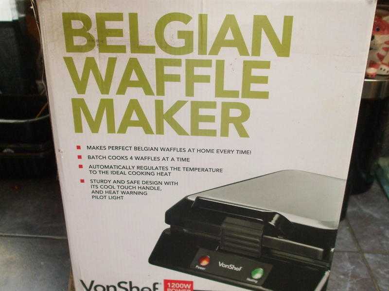 van shef 4 plate non stick belgian waffle maker