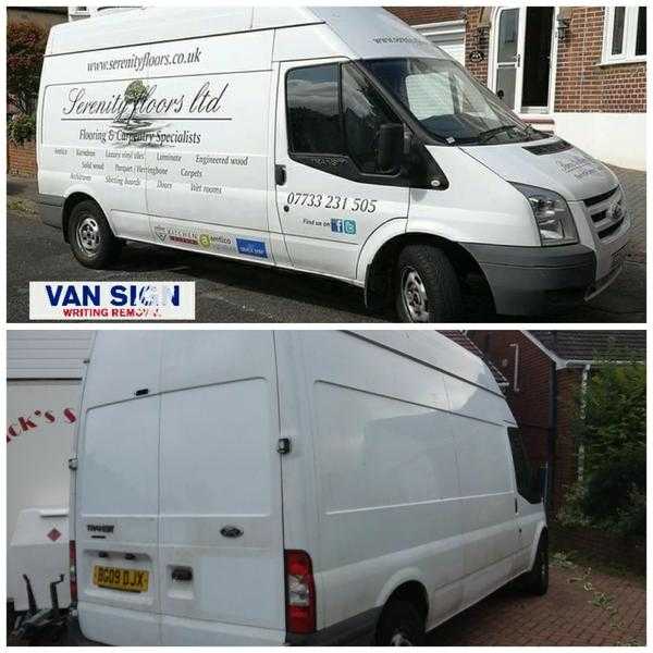 Van sign writing amp graphic removal