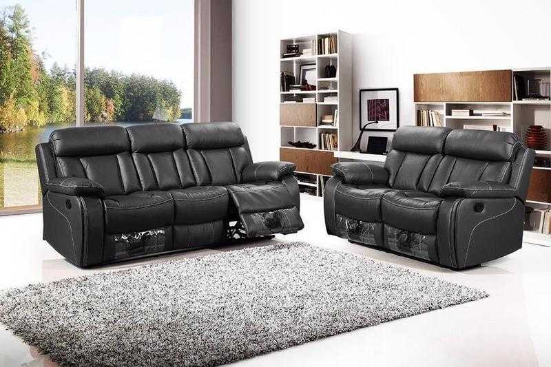 Vancouver Leather Recliner Cupholder Suite 3amp2 Sofa Set