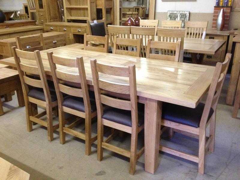 Vancouver Oak Extending Dining Tables . Solid Oak Tables. 180cm to 230cm by 90cm