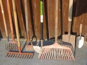 variety of garden tools