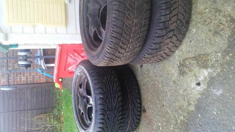 Vauxhall vectra winter tyres and steel wheels.