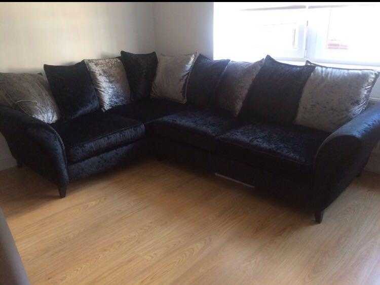 Velour Corner Sofa