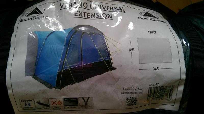 Verano universal tent extension blue - AS NEW