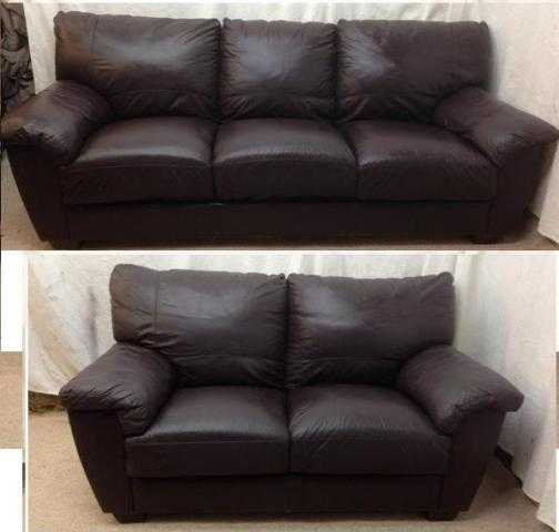 very good condition Brown leather 32 seater sofas