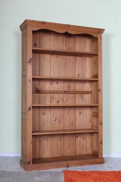 VERY LARGE QUALITY PINE BOOKCASE WITH 4 ADJUSTABLE SHELVES - CAN COURIER