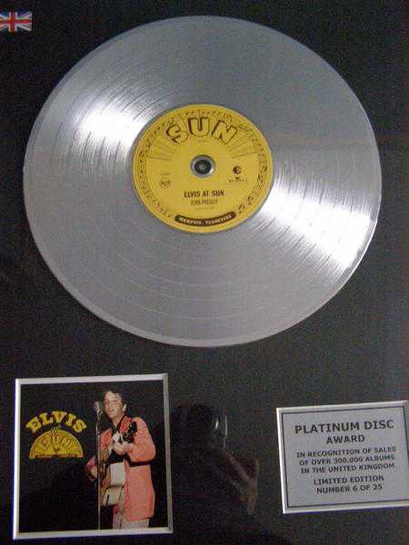 Very Rare Elvis Limited Platinum Disc