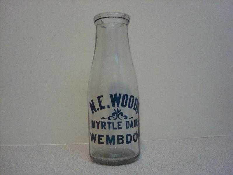 Very Rare Milk Bottle From Wembdon Bridgwater