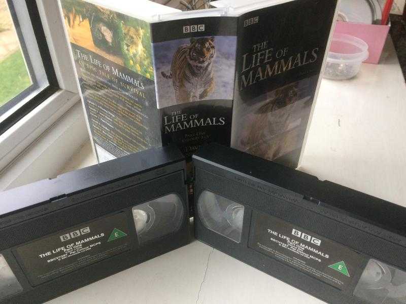 VHS video tape x2 Life of Mammals - David Attenborough