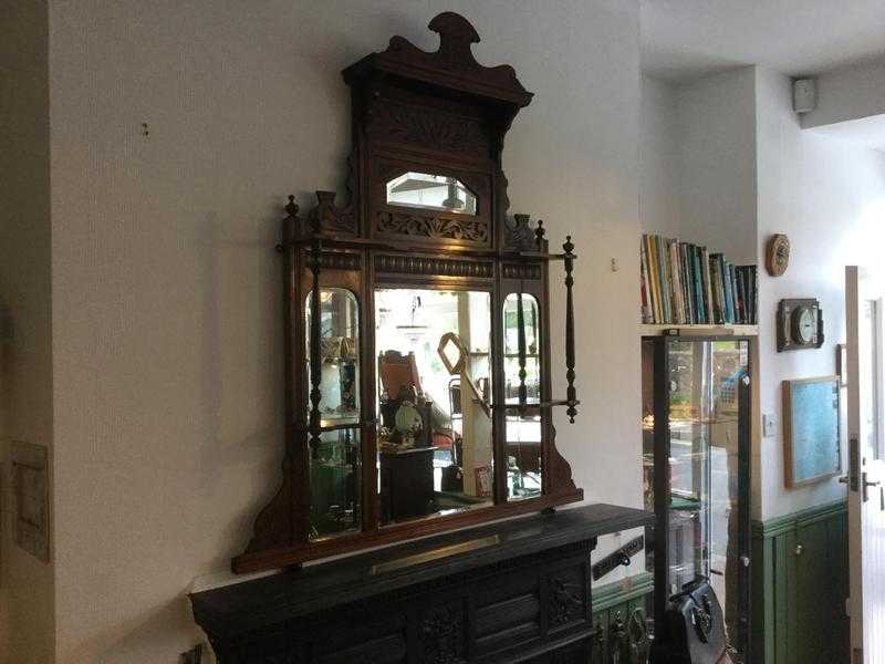 Victorian overmantle in mahogany