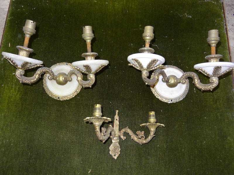 Victorian wall light fittings x 3