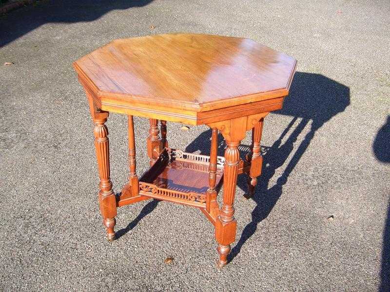 Victorian walnut octagonal table