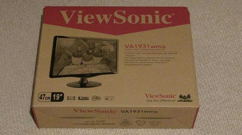 ViewSonic 19quot LED Widescreen Monitor - NEW