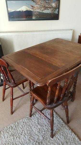 Vintage  Antique Dining Table w Barley Twist Legs amp Chairs