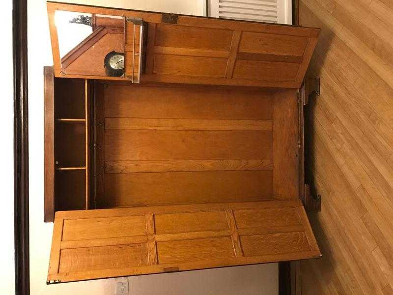 Vintage  Antique Victorian Solid Oak Wardrobe