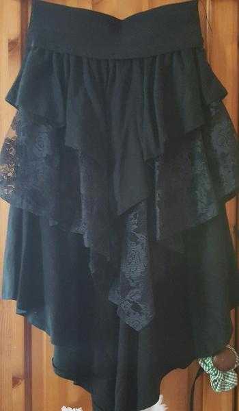 Vintage Black 3 Tier Lace Skirt