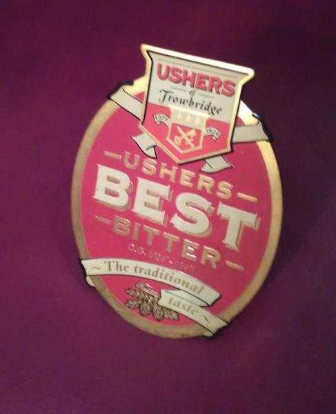 VINTAGE BRAS quotUSHERS OF TROWBRIDGEquot BEST BITTER BAR PUMP CLIP