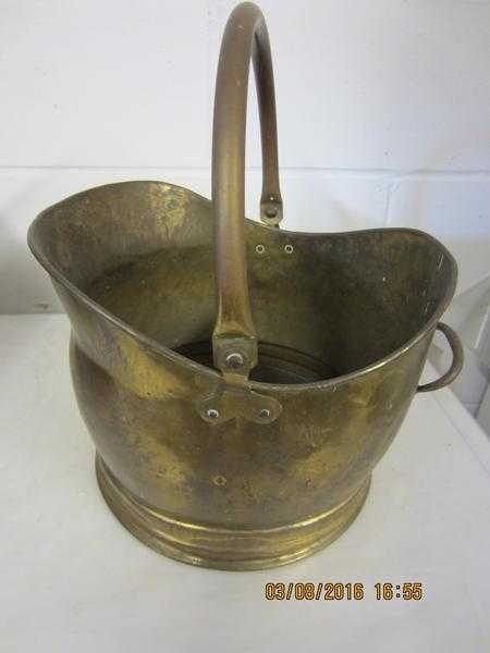 VINTAGE BRASS COAL SCUTTLE