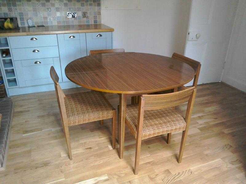 Vintage drop leaf dining table and 4 chairs
