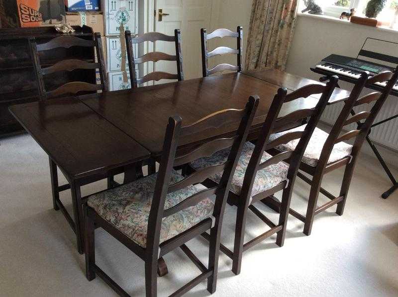 Vintage  Ercol dining table and 6 chairs