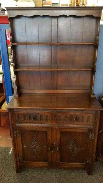 Vintage Jaycee Oak Tudor Style Dresser