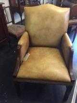 Vintage leather studded chair - armchair