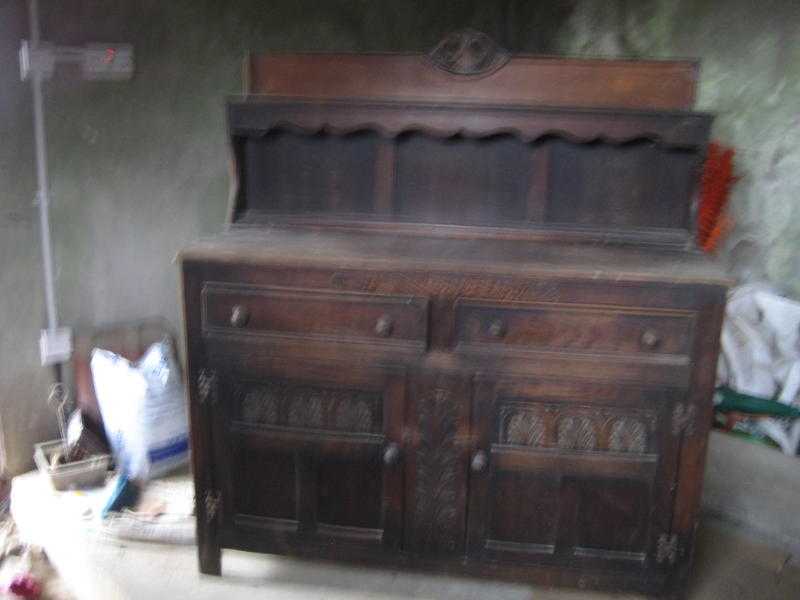 Vintage oak sideboard for restoration.